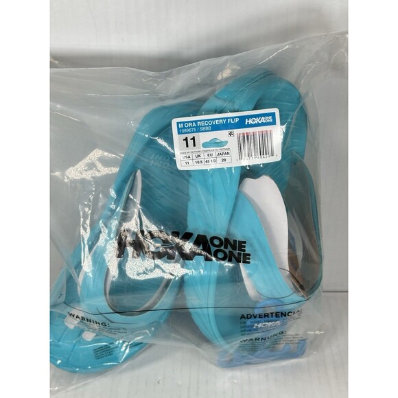 Size 11 Mens Hoka One One Ora Recovery Flip Flop Sandals 1099675 Blue NEW - Picture 7 of 7